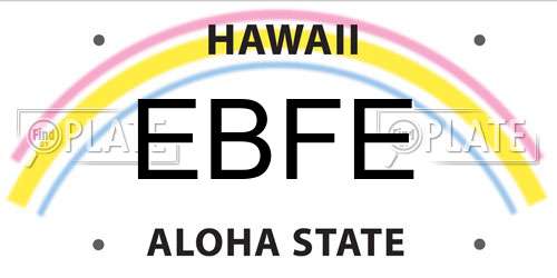 EBFE Hawaii License Plate