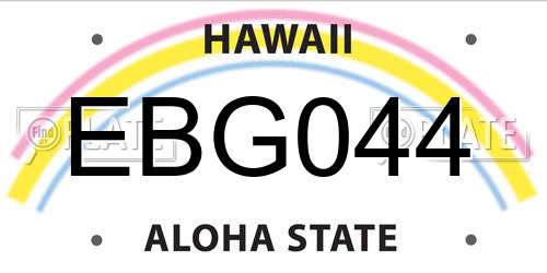 EBG044 Hawaii License Plate