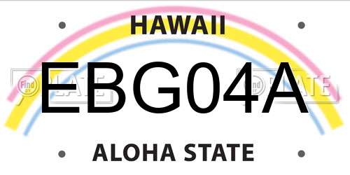 EBG04A Hawaii License Plate