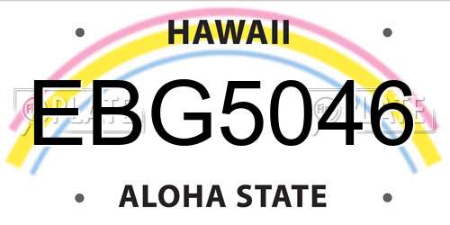 EBG5046 Hawaii License Plate