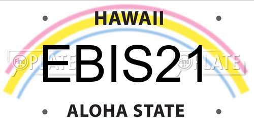 EBIS21 Hawaii License Plate