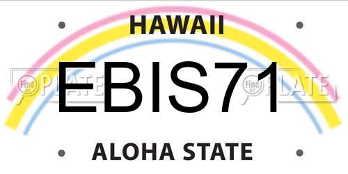 EBIS71 Hawaii License Plate