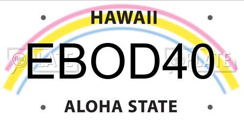 EBOD40 Hawaii License Plate