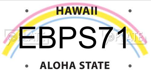 EBPS71 Hawaii License Plate
