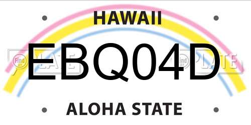 EBQ04D Hawaii License Plate