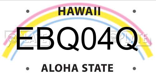 EBQ04Q Hawaii License Plate