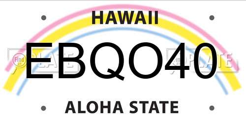 EBQO40 Hawaii License Plate