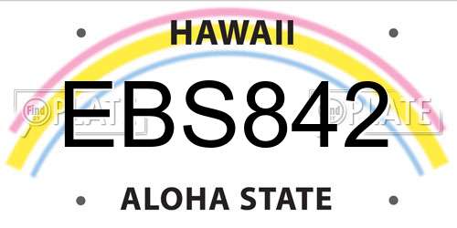 EBS842 Hawaii License Plate