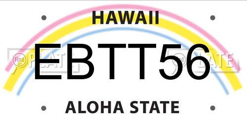 EBTT56 Hawaii License Plate