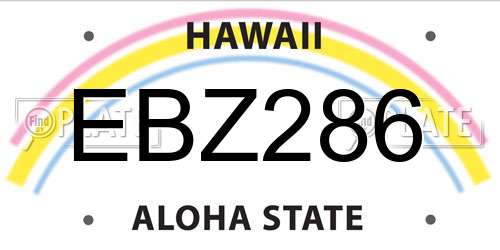 EBZ286 Hawaii License Plate