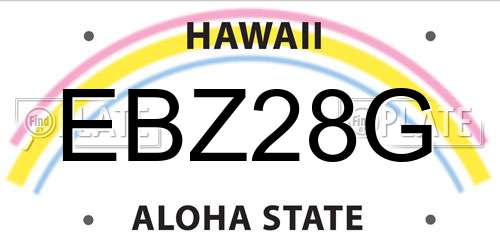 EBZ28G Hawaii License Plate