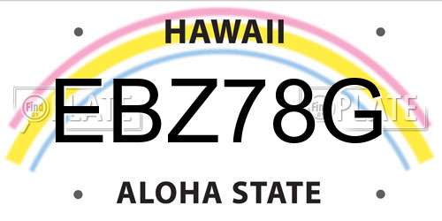 EBZ78G Hawaii License Plate