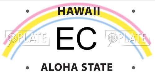 EC Hawaii License Plate