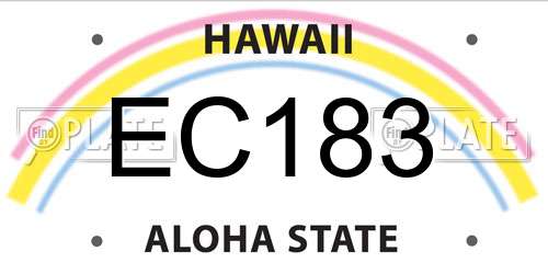 EC183 Hawaii License Plate