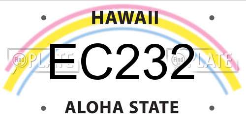 EC232 Hawaii License Plate