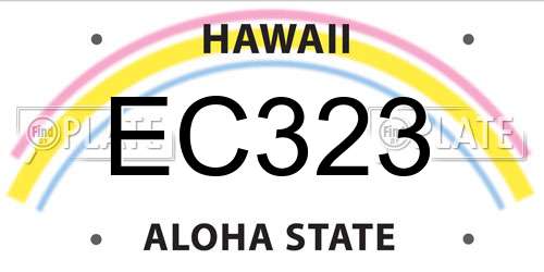 EC323 Hawaii License Plate