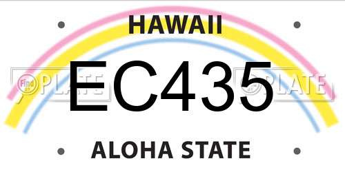 EC435 Hawaii License Plate