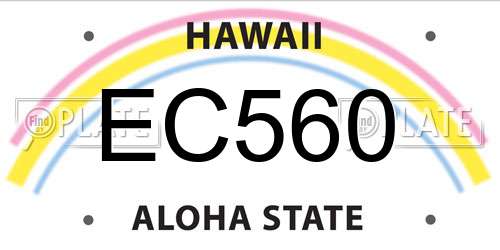 EC560 Hawaii License Plate