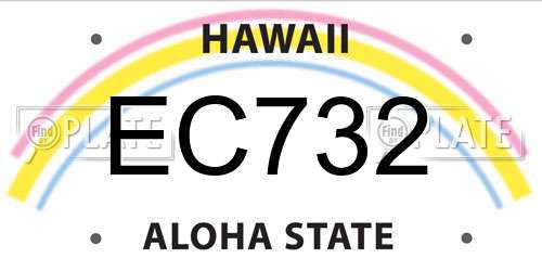 EC732 Hawaii License Plate