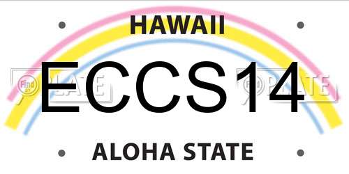 ECCS14 Hawaii License Plate