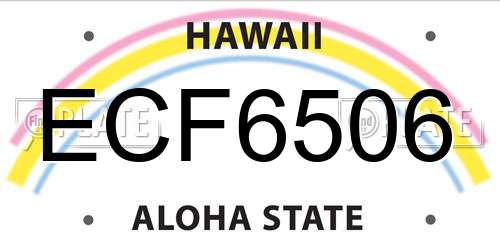 ECF6506 Hawaii License Plate