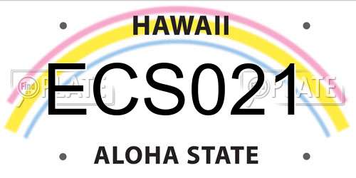 ECS021 Hawaii License Plate