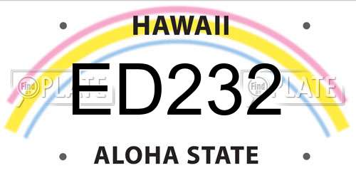 ED232 Hawaii License Plate