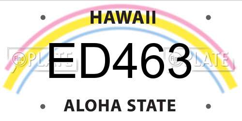 ED463 Hawaii License Plate