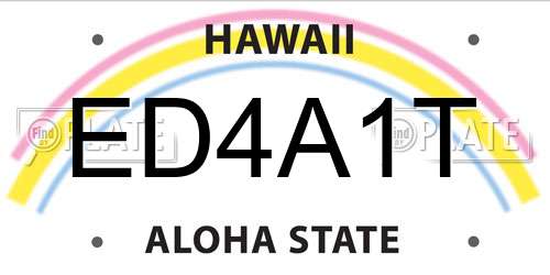 ED4A1T Hawaii License Plate