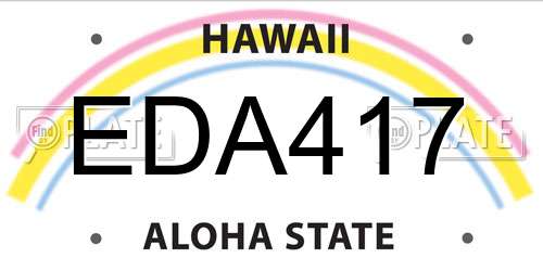 EDA417 Hawaii License Plate