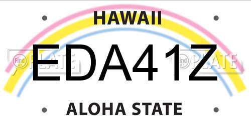 EDA41Z Hawaii License Plate