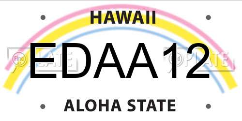 EDAA12 Hawaii License Plate