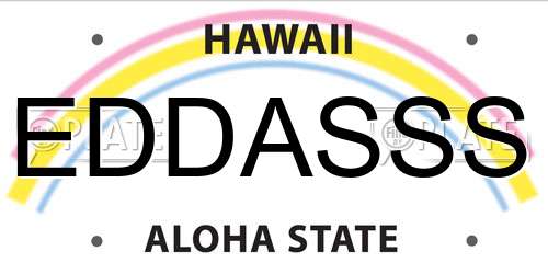 EDDASSS Hawaii License Plate