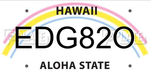 EDG82O Hawaii License Plate