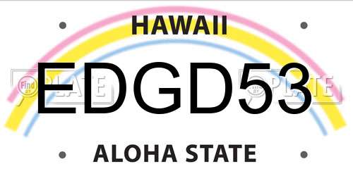 EDGD53 Hawaii License Plate