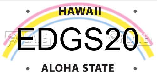 EDGS20 Hawaii License Plate