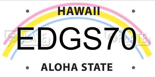 EDGS70 Hawaii License Plate