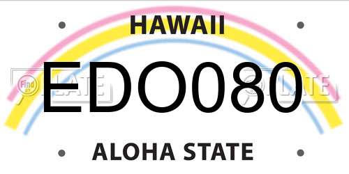 EDO080 Hawaii License Plate