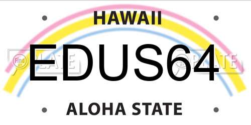 EDUS64 Hawaii License Plate