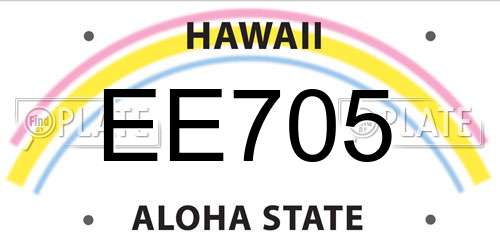 EE705 Hawaii License Plate