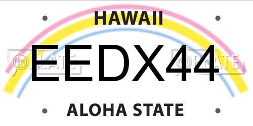 EEDX44 Hawaii License Plate