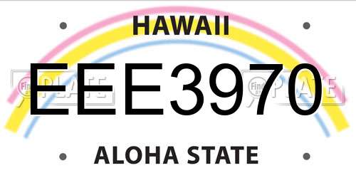 EEE3970 Hawaii License Plate
