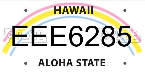 EEE6285 Hawaii License Plate