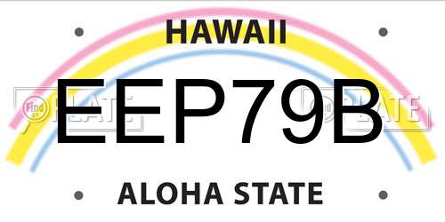 EEP79B Hawaii License Plate