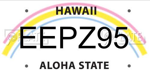 EEPZ95 Hawaii License Plate