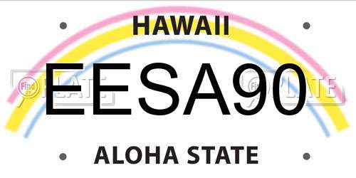 EESA90 Hawaii License Plate