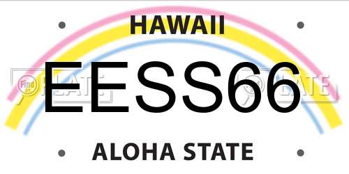 EESS66 Hawaii License Plate