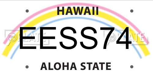 EESS74 Hawaii License Plate