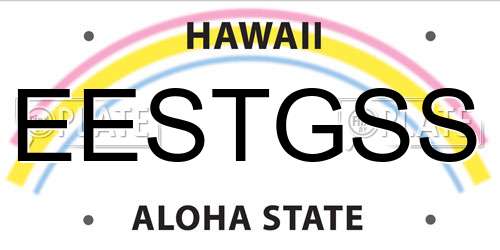EESTGSS Hawaii License Plate