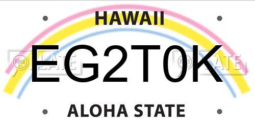 EG2T0K Hawaii License Plate
